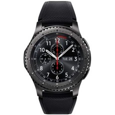 삼성 - 기어 S3 프론티어 스마트워치 46mm 4G LTE 버전 다크 그레이 SM-R765 가죽 손목 스트랩 및 실리콘 밴드 포함 재생품, 삼성 기어 S3 프론티어 스마트워치 46mm 4G LT
