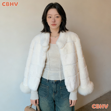 CBHV 겨울 여성용 모피 외투 패션 쇼트 자켓 밍크코트 데일리 캐주얼 통근코트