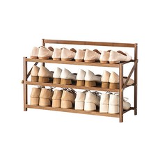 宅配 免安裝簡易折疊鞋架 竹製鞋櫃 鞋子收納 折疊鞋架 免安裝, 1個, 茶色 簡易摺疊鞋架 3層 X70CM