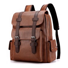가죽 남자 소년 남성 블랙 Mochilas 청소년 노트북 배낭 Sac Dos 가방 Schoolbag A 대형, 옵션 1