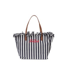 MC2세인트바스 시티 백 미드 프린지 스트라이프 숄더 백