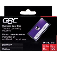 GBC 라미네이팅 시트 열 파우치 명함 크기 500밀리리터 히트실 울트라 클리어 100팩51005, Business Card