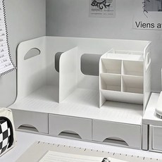 學生用桌面置物架 抽屜式收納盒 文具書立, 1個, 多功能抽屜書立-斜插款,以上款式