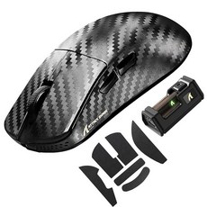 ATTACK SHARK R11 울트라 8K 탄소 섬유 무선 게이밍 마우스 PAW3950MAX 42K DPI 센서 49g 초경량 인체 공학적 컴퓨터 트라이 모드 윈도우/맥/, 블랙 및 테이프 직조