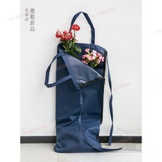 花藝師花袋 園藝工具包 兩用圍裙, 兩用花袋滌綸款 藍黑圖案