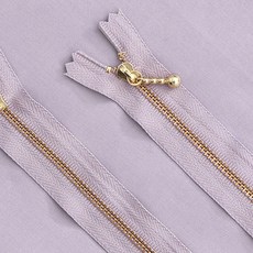 패션스타트 YKK 정품 골드 20cm 지퍼 3호 소품 의류 포인트용 클로즈형 지퍼 10개 세트, 1개, 모노D라일락