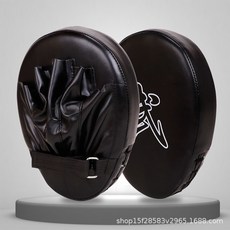 桃園出貨 拳擊手靶拳靶兒童腳靶跆拳道踢靶散打泰拳靶子成人反應訓練靶一對, 平面黑色手靶, 1個