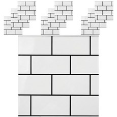 루메이크 벽에 붙이는 방수 타일 시트지 10개, 브릭화이트