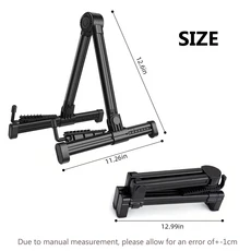 2팩 접이식 다용도 악기 거치대 - 일렉트릭/어쿠스틱 기타 우쿨렐레 바이올린 밴조용 경량 홀더, 01 Black