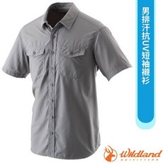 Wildland 荒野 男款排汗抗UV短袖襯衫