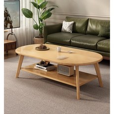 實木雙層茶几 客廳家用小桌子 簡約現代中古風 100x50x45cm, 1件, 實用雙層100Cm嶼山雪松木色實木生態板