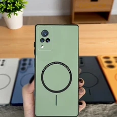 Vivo V21 전화 케이스 vivo 5G 4G 커버 컬러 마그네틱 백, 01 생체 V21 5G, 02 XCK dark green