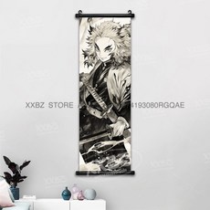 귀멸의칼날 아크릴스탠드 귀칼 장식 스크롤 그림 Kamado Tanjirou Tomioka Giyuu 홈 Kochou Shinobu 캔버스 포스터 선물, [00] 25x75cm(10x30inch), [52] gmzr25-24