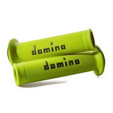 DOMINO A010斜紋重機握把套：通用型糯米腸握把皮，適用於公路越野車款, A01 螢光黃, 1個