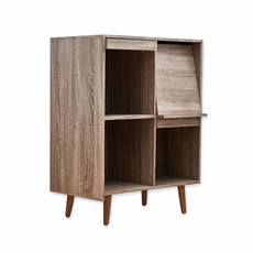 班尼斯F4 Box 貴族拉門書櫃雜誌架(收納書架)，開放式收納設計，輕鬆融入各種居家風格, 稻米色, 2