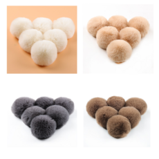 폼폼이 6cm 키홀더 악세사리 가방 털 방울 장식고리 부자재, 1개, 크림