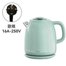 雙層防燙304不鏽鋼電熱水壺, 209 綠色:需自備轉接頭