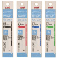제트스트림 라이트 터치 잉크 멀티펜 MSXE-LS 0.5mm, 0.5 일반 리필 5개 (흑3+청1+적1), 1세트