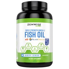Zenwise Labs 三倍強度Omega-3魚油EPA 688mg+DHA 263mg軟膠囊, 1個, 120入