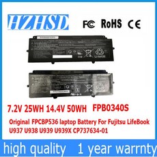 Fujitsu LifeBook U937 U938 U939 U939X CP737634-01 E548 용 FPCBP536 배터리 14.4V 50WH 7.2V 25WH FPB0340S, 01 FPB0340S 14.4V 50WH, 1개입, 1개