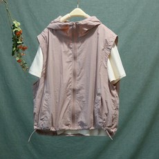 아이엠몽 여성 캐주얼 레이어드 바람막이 후드 집업