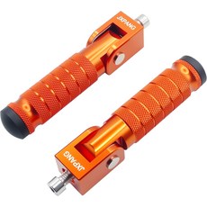 JX팡 모터사이클 자전거 접이식 조수석 풋 페그 M8 리어셋 설치 구멍 8mm(실버)용 레스트 페달, Orange, 1개