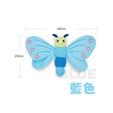 『台灣x現貨秒出』甩甩兔/大蝴蝶/繩結狗狗咬咬發聲玩具 狗玩具 毛絨玩具 狗玩具 狗咬玩具 磨牙玩具 繩結玩具, 1個, 藍色大蝴蝶