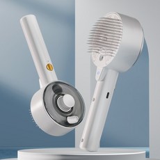 寵物噴霧梳 寵物清潔毛髮梳子 附25ml精華液, 1個, 噴霧毛梳+紫外線殺菌（陶瓷白）