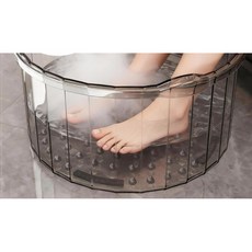 新款加厚耐摔洗腳盆 家用底部按摩過腳踝大號足浴盆, 極簡白, 1個