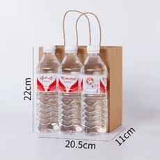 優選 牛皮紙袋手提袋禮品外賣打包餐飲奶茶烘焙商用包裝袋子 副廠產品, 1個, 100個 極速 ,原色 I 長21寬11高22-加厚