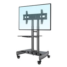 移動式電視架，附置物架，適用多尺寸電視，簡約時尚設計, 1個, AVA1500-60-1P