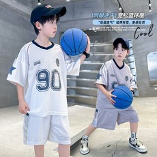 兔巴叮童裝男童夏裝籃球服運動套裝2025新款兒童夏季速乾中大童短袖球衣學生洋裝兩件套兒童套裝男童套裝休閒舒適