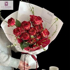 KiKi 新品永生花花束 送女友閨蜜高級感創意玫瑰香皂花 生日禮物, 初雪-【玉樹銀花】19朵混搭花束（花+配