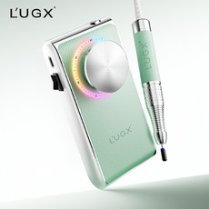 【L'UGX NIKA 台灣現貨】高端美甲打磨機 便攜充電卸甲工具 美甲店專用 一年保固 LG902, 1個, 薄荷綠+打磨頭