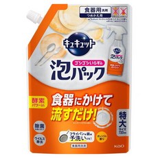 Kao 花王 Cucute 珂珂透 CLEAR 泡沫噴霧廚房清潔劑 無香料 葡萄柚香 補充包 720ml, 1個