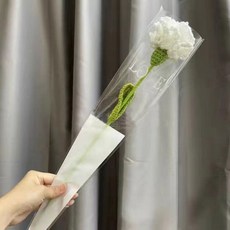 손으로 짠 카네이션 꽃 부케 크로셰 뜨개질 제초 파티 장식 어머니날 선물, 04, 43cm
