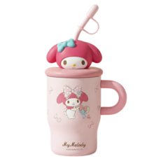 StarR 산리오 캐릭터 피규어 스트로우 핸들 텀블러 3535, 1개, 500ml, 마이멜로디
