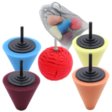 제노랩 전동드릴용 광택 원형 콘패드 5종 차량 폴리싱패드 스폰지 콘 버핑 5종