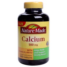 Nature Made 萊萃美 鈣 500mg 維他命 D3 400IU 錠劑 無麩質, 300入, 1個, 300錠
