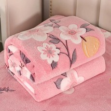 꽃무늬 담요 침실 소파용 플란넬 귀여운 핑크 딸기 패턴 세탁기 사용 선물, 5. Happiness Blooms