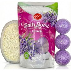 라벤더 배쓰밤 3팩 각질 제거 스폰지 포함 남성 여성용 편안한 아로마테라피 피즈 셀프 케어 스파 선물 세트 스트레스 완화 가정 목욕 휴식 피부 연화 필수품 240300, Generic 라벤더 배쓰밤 3팩, 각질 제거 스폰지