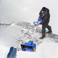 전동 눈 치우는 삽 휴대용 제설기 도로 클리닝 케이블 제설 장비, 무선 배터리 2개 + 충전기, 1개