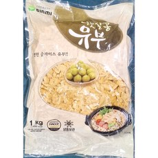 햇살콩유부(신미 슬라이스 1kg) 업소용 우동 냉동유부, 1kg, 1개