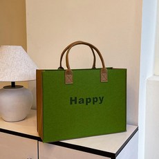 대용량 펠트 토트백 손잡이 가방 선물용 쇼핑백 광고용, 미디엄 올리브그린 33x25x12, 1개