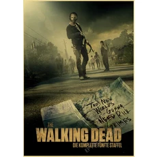 워킹 데드 포스터 Rick Grimes/Daryl Dixon 인쇄 공포 TV 쇼 빈티지 홈 룸 아트 벽 장식 복고풍 그림, 02 A4, 20 10