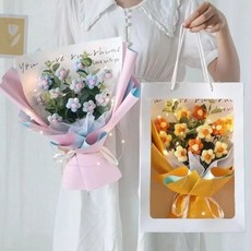 디한스 핸드메이드 조화꽃 연인절선물 졸업식 축하 프로포즈 꽃다발세트, 1개, 오렌지