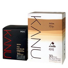 카누 다크 로스트 아메리카노 미니 30개입 + 맥심 카누 라떼 30개입, 카누 다크 로스트 아메리카노 미니+맥심 카누 라떼, 1세트