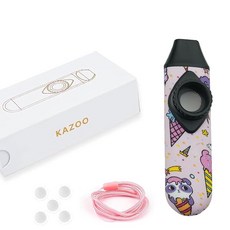 Kazoo 카즈 악기 피리막 5매 포함 휴대 파우치목걸이 스트랩 부속|일본어 설명서로 간단 연주| 아이부터 어른까지 초보자도 즐길 수 있다 소리 나는 완구 교육악기 선물로 최적 (