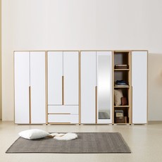 동서가구 밀크 2서랍 거울 오픈선반장 옷장세트 3240 일반형 DF926562, 메이플화이트