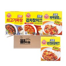 오뚜기 3분류 4종 1개씩 쇠고기짜장+김치참치덮밥소스+제육덮밥소스+춘천닭갈비덮밥소스, 1개